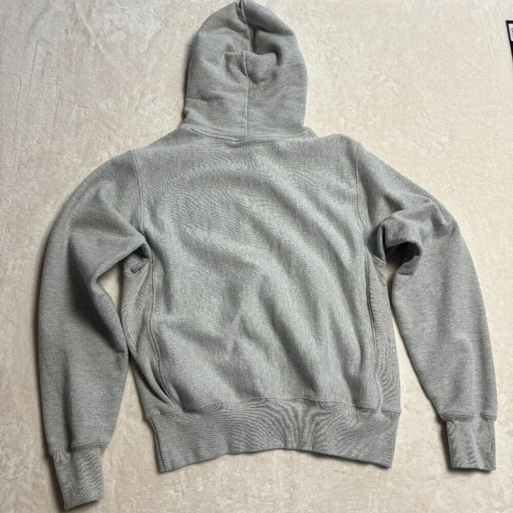Champion Mens Reverse Weave Hoodie Small‎ Pullover Grey with Gold Lettering